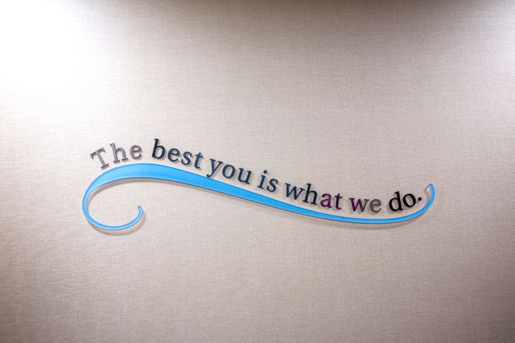 Slogan saying "the best you is what we do"